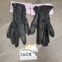 JUNIORS Leather Riding Gloves *vgc, mnr stains, rubs & snags
