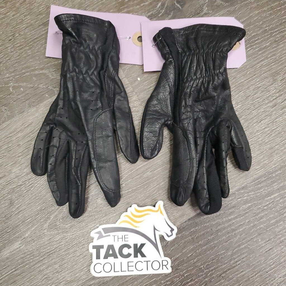 JUNIORS Leather Riding Gloves *vgc, mnr stains, rubs & snags