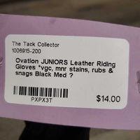 JUNIORS Leather Riding Gloves *vgc, mnr stains, rubs & snags
