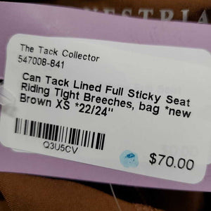 Lined Full Sticky Seat Riding Tight Breeches, bag *new