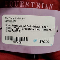 Lined Full Sticky Seat Riding Tight Breeches, bag *new