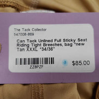 Unlined Full Sticky Seat Riding Tight Breeches, bag *new
