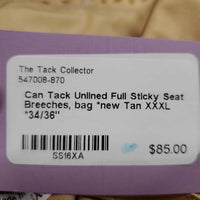 Unlined Full Sticky Seat Breeches, bag *new
