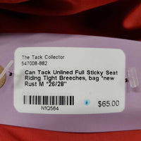 Unlined Full Sticky Seat Riding Tight Breeches, bag *new
