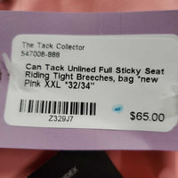 Unlined Full Sticky Seat Riding Tight Breeches, bag *new
