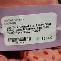 Unlined Full Sticky Seat Riding Tight Breeches, bag *new
