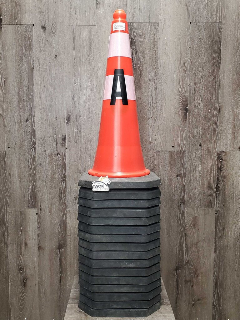 16 Hvy Duty Pylon Cones - Dressage Ring Letters *new, 4 blank, clean, mnr base residue