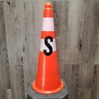 16 Hvy Duty Pylon Cones - Dressage Ring Letters *new, 4 blank, clean, mnr base residue
