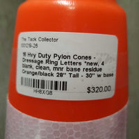 16 Hvy Duty Pylon Cones - Dressage Ring Letters *new, 4 blank, clean, mnr base residue
