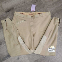 Hvy Cotton Breeches *gc, rubs, pills, mnr stains, older
