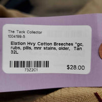 Hvy Cotton Breeches *gc, rubs, pills, mnr stains, older
