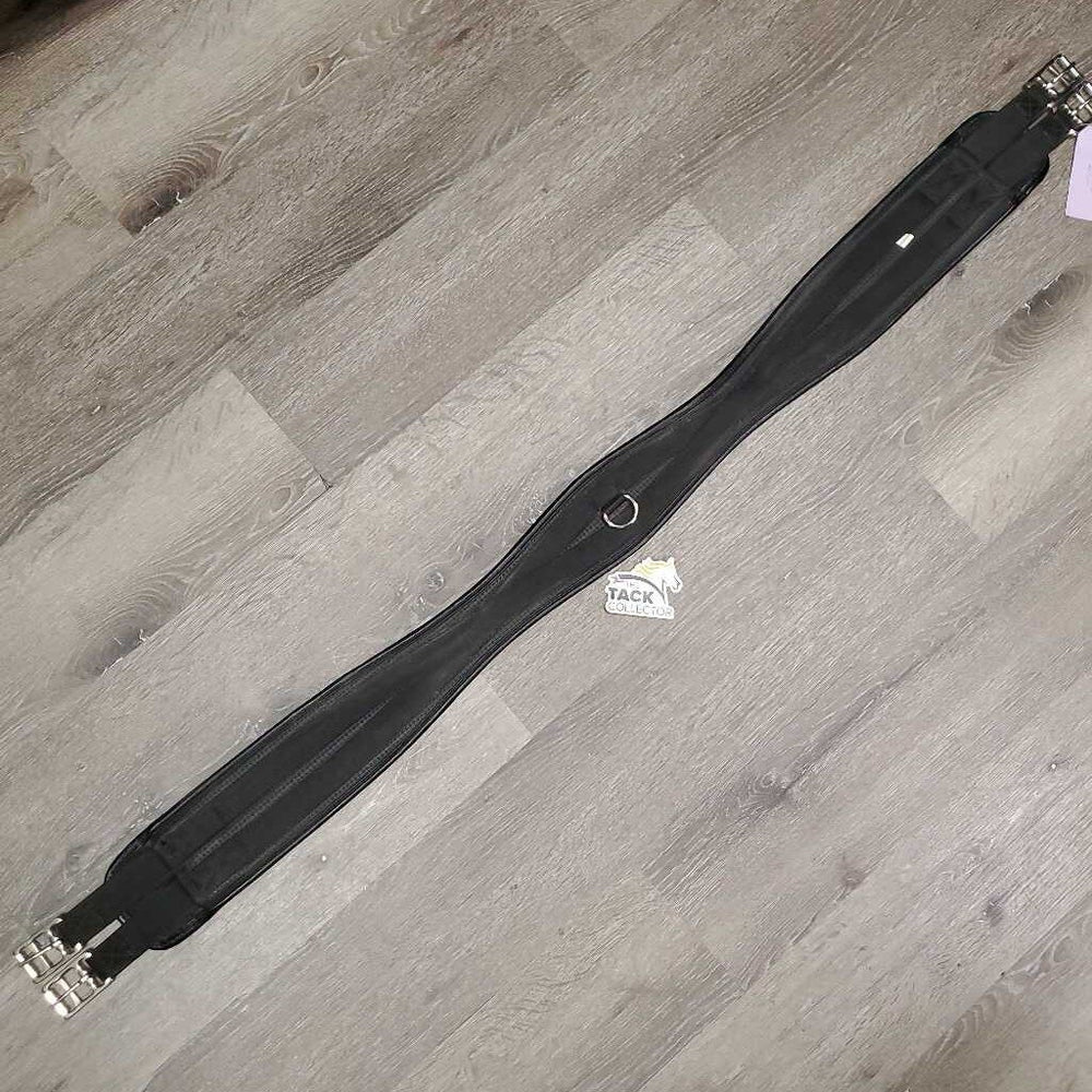 Nylon Web & Neoprene Girth, 2x els *vgc, clean, hairy & dirty seams, residue, faded