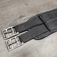 Nylon Web & Neoprene Girth, 2x els *vgc, clean, hairy & dirty seams, residue, faded
