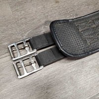 Nylon Web & Neoprene Girth, 2x els *vgc, clean, hairy & dirty seams, residue, faded
