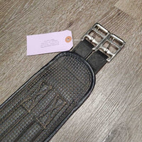 Nylon Web & Neoprene Girth, 2x els *vgc, clean, hairy & dirty seams, residue, faded
