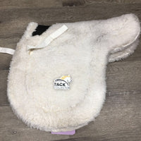 Fitted Fleece Hunter Saddle Pad, reinforced wither *gc, older, hair, mnr stains/dingy
