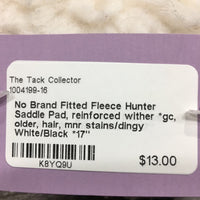 Fitted Fleece Hunter Saddle Pad, reinforced wither *gc, older, hair, mnr stains/dingy
