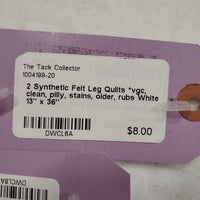 2 Synthetic Felt Leg Quilts *vgc, clean, pilly, stains, older, rubs
