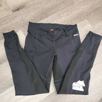 "Cross Over" Full Seat Riding Tight Breeches, Pull On *gc, older, seam rubs, curled & folded waist elastic
