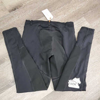 "Cross Over" Full Seat Riding Tight Breeches, Pull On *gc, older, seam rubs, curled & folded waist elastic