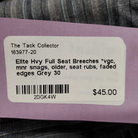 Hvy Full Seat Breeches *vgc, mnr snags, older, seat rubs, faded edges