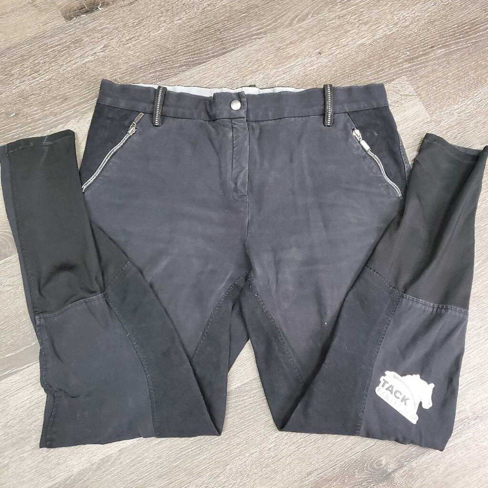 Full Seat Breeches *gc, faded, undone stitching, seam puckers, pulled seat seam, stretched knees