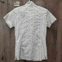 SS Show Shirt, 1x Button Collar *gc, pit stains, puckers
