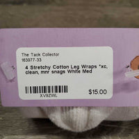 4 Stretchy Cotton Leg Wraps *xc/like new, clean, mnr snags
