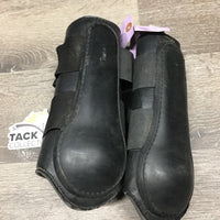 Closed Neoprene & Leather Hind Boots, velcro *vgc, clean, scuffs, cracking lining, mnr dirty & peeling seams, older
