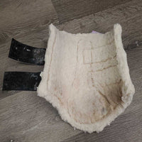 Closed Fleece Lined Boots, velcro *gc/fair, clean, hairy, rubs, holey, missing logo, hairy & weak velcro