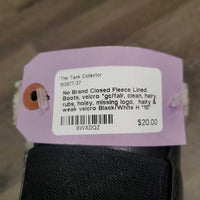 Closed Fleece Lined Boots, velcro *gc/fair, clean, hairy, rubs, holey, missing logo, hairy & weak velcro
