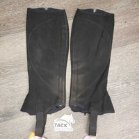 Microsuede Synthetic Half Chaps *gc/fair, rubs, dirt?discolored, peeling, cracks, stretched els, older
