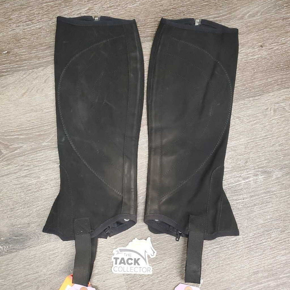 Microsuede Synthetic Half Chaps *gc/fair, rubs, dirt?discolored, peeling, cracks, stretched els, older