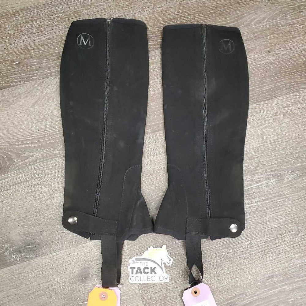 Microsuede Synthetic Half Chaps *gc/fair, rubs, dirt?discolored, peeling, cracks, stretched els, older