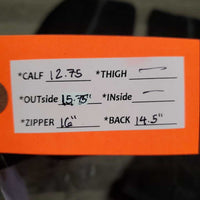 Microsuede Synthetic Half Chaps *gc/fair, rubs, dirt?discolored, peeling, cracks, stretched els, older