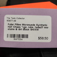 Microsuede Synthetic Half Chaps *vgc, rubs, faded? mnr stains & dirt
