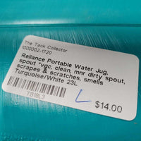 Portable Water Jug, spout *vgc, clean, mnr dirty spout, scrapes & scratches, smells