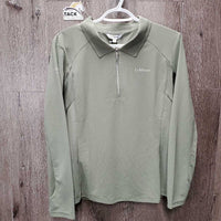 LS Polo Shirt, 1/4 Zip Up, Mesh Sleeves, tag *new

