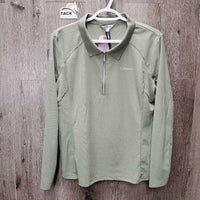 LS Polo Shirt, 1/4 Zip Up, Mesh Sleeves, tag *new
