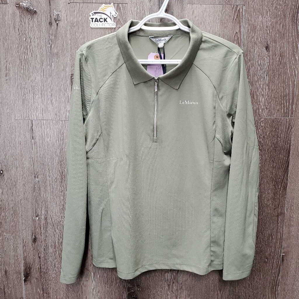 LS Polo Shirt, 1/4 Zip Up, Mesh Sleeves, tag *new