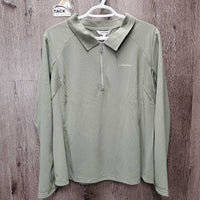 LS Polo Shirt, 1/4 Zip Up, Mesh Sleeves, tag *new