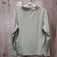 LS Polo Shirt, 1/4 Zip Up, Mesh Sleeves, tag *new