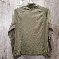 LS "Base Layer" Shirt, 1/4 Zip Up, Mesh Sleeves, tag *new