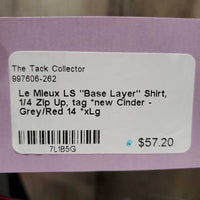 LS "Base Layer" Shirt, 1/4 Zip Up, tag *new