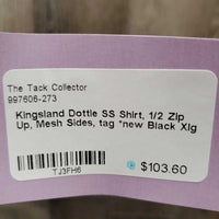 SS Shirt, 1/2 Zip Up, Mesh Sides, tag *new
