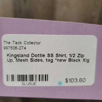 SS Shirt, 1/2 Zip Up, Mesh Sides, tag *new
