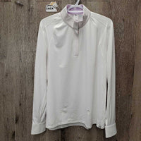 LS Show Sun Shirt, 1/4 Zip up, attached Snap Collar, Mesh Sleeves, tag *new
