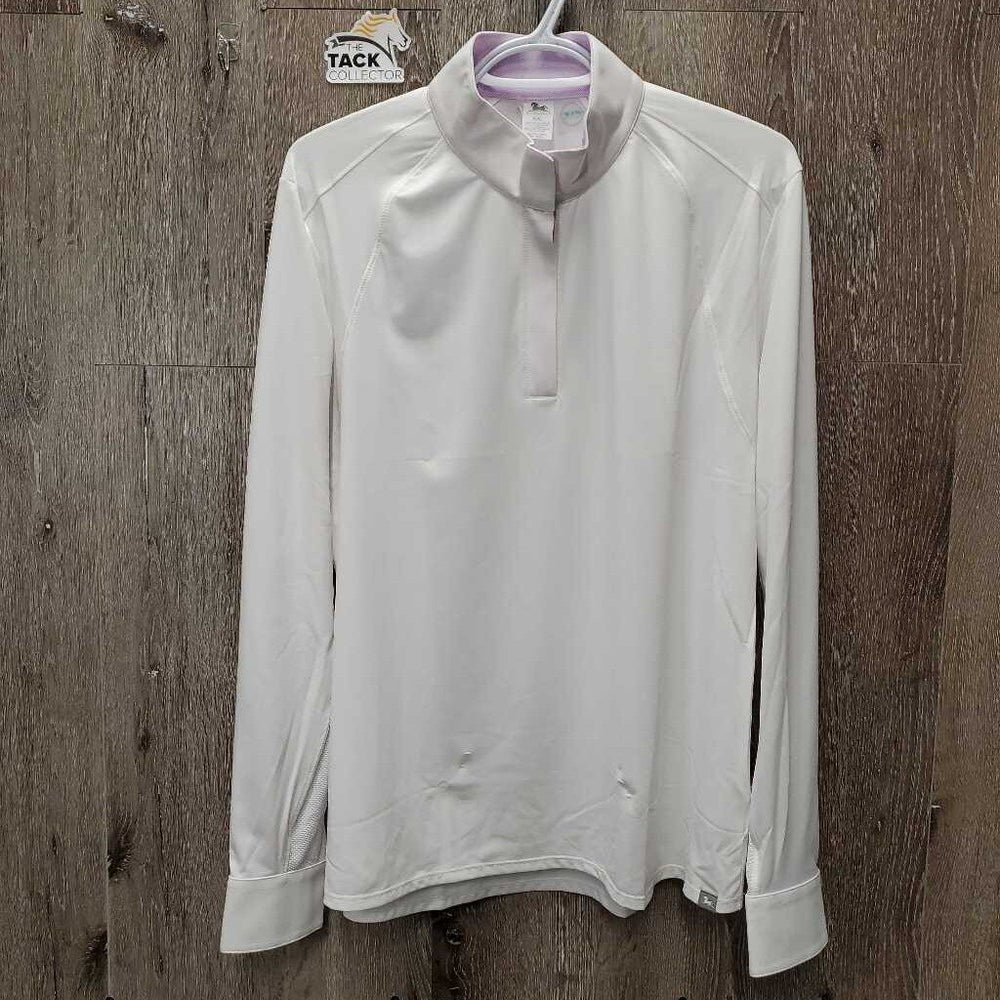 LS Show Sun Shirt, 1/4 Zip up, attached Snap Collar, Mesh Sleeves, tag *new
