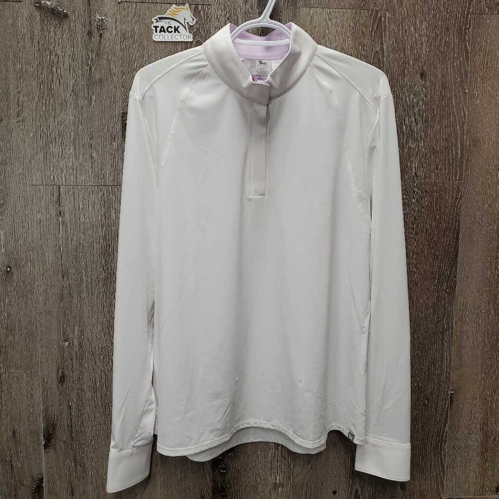 LS Show Sun Shirt, 1/4 Zip up, attached Snap Collar, Mesh Sleeves, tag *new