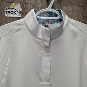 SS Show Sun Shirt, 1/4 Zip up, attached Snap Collar, tag *new